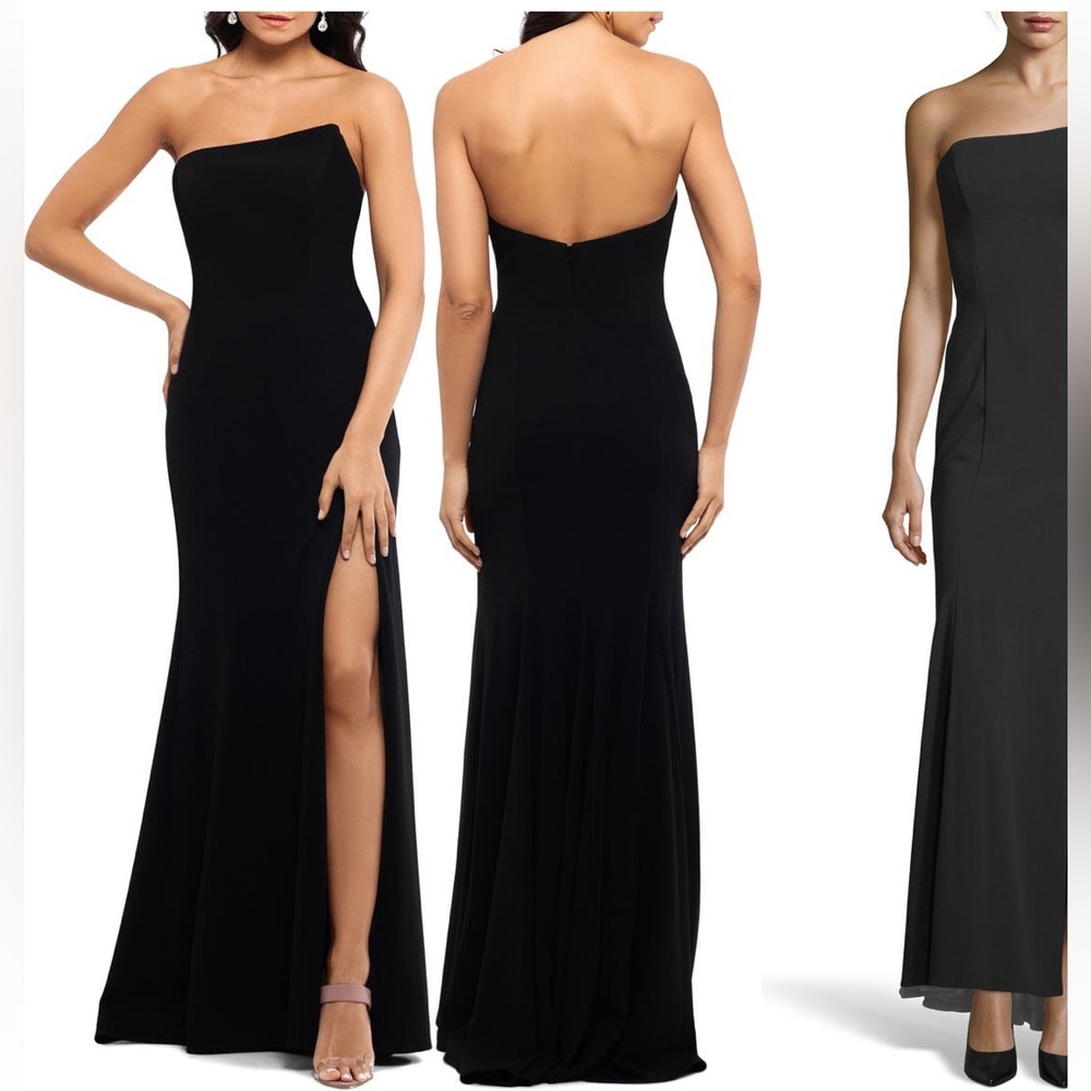 Xscape Black Strapless Scuba Crepe Mermaid Gown
